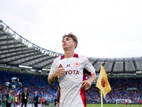 Tommaso Baldanzi of AS Roma looks on during the Serie A Enilive match between AS Roma and Udinese Calcio at Stadio Olimpico on September 22,...