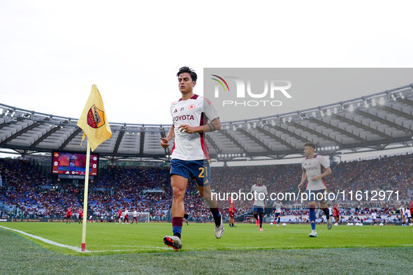 Paulo Dybala of AS Roma looks on during the Serie A Enilive match between AS Roma and Udinese Calcio at Stadio Olimpico on September 22, 202...