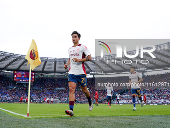 Paulo Dybala of AS Roma looks on during the Serie A Enilive match between AS Roma and Udinese Calcio at Stadio Olimpico on September 22, 202...