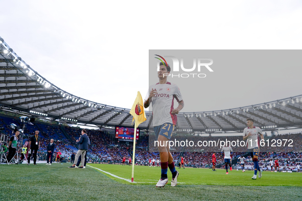 Paulo Dybala of AS Roma looks on during the Serie A Enilive match between AS Roma and Udinese Calcio at Stadio Olimpico on September 22, 202...