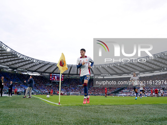 Matias Soule' of AS Roma looks on during the Serie A Enilive match between AS Roma and Udinese Calcio at Stadio Olimpico on September 22, 20...