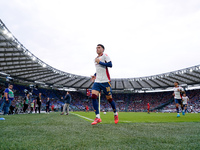 Matias Soule' of AS Roma looks on during the Serie A Enilive match between AS Roma and Udinese Calcio at Stadio Olimpico on September 22, 20...