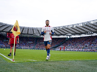 Mario Hermoso of AS Roma looks on during the Serie A Enilive match between AS Roma and Udinese Calcio at Stadio Olimpico on September 22, 20...