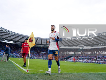 Mario Hermoso of AS Roma looks on during the Serie A Enilive match between AS Roma and Udinese Calcio at Stadio Olimpico on September 22, 20...