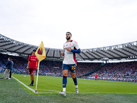 Mario Hermoso of AS Roma looks on during the Serie A Enilive match between AS Roma and Udinese Calcio at Stadio Olimpico on September 22, 20...