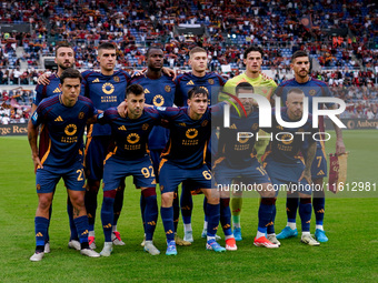 Line up of AS Roma during the Serie A Enilive match between AS Roma and Udinese Calcio at Stadio Olimpico on September 22, 2024 in Rome, Ita...