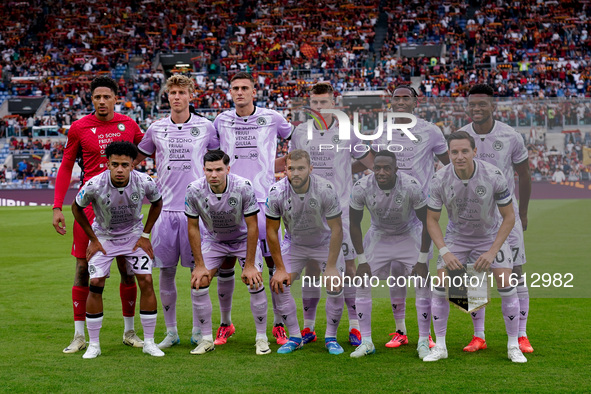 Line up of Udinese Calcio during the Serie A Enilive match between AS Roma and Udinese Calcio at Stadio Olimpico on September 22, 2024 in Ro...