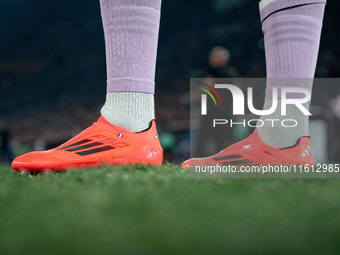 Close up of shoes of Isaak Toure' of Udinese Calcio during the Serie A Enilive match between AS Roma and Udinese Calcio at Stadio Olimpico o...