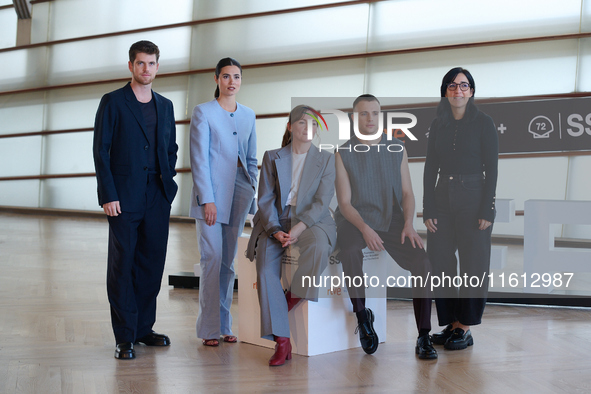 Alauda Ruiz, Loreto Mauleon, Ivan Pellicer, Miguel Bernard, and Nagore Aranburu attend the photocall for Querer during the 72nd San Sebastia...