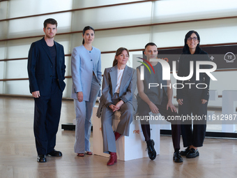 Alauda Ruiz, Loreto Mauleon, Ivan Pellicer, Miguel Bernard, and Nagore Aranburu attend the photocall for Querer during the 72nd San Sebastia...