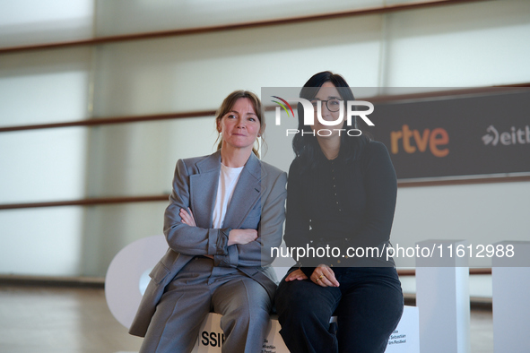 Alauda Ruiz and Nagore Aranburu attend the photocall for Querer during the 72nd San Sebastian International Film Festival in San Sebastian,...