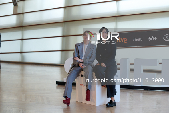 Alauda Ruiz and Nagore Aranburu attend the photocall for Querer during the 72nd San Sebastian International Film Festival in San Sebastian,...