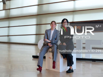 Alauda Ruiz and Nagore Aranburu attend the photocall for Querer during the 72nd San Sebastian International Film Festival in San Sebastian,...