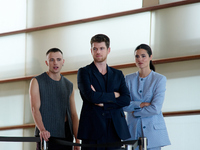 Loreto Mauleon, Ivan Pellicer, and Miguel Bernard attend the photocall for Querer during the 72nd San Sebastian International Film Festival...