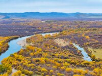 An aerial photo shows the scenery of Erguna wetland in Hulunbuir, China, on September 27, 2024. (