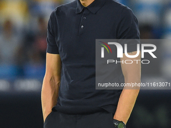 Alessio Dionisi Head Coach of Palermo FC during the Coppa Italia match between SSC Napoli and Palermo FC at Stadio Diego Armando Maradona Na...