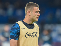 Alessandro Buongiorno of SSC Napoli warms up before the Coppa Italia match between SSC Napoli and Palermo FC at Stadio Diego Armando Maradon...