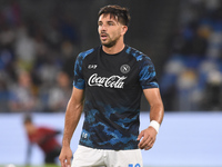 Giovanni Simeone of SSC Napoli warms up before the Coppa Italia match between SSC Napoli and Palermo FC at Stadio Diego Armando Maradona Nap...