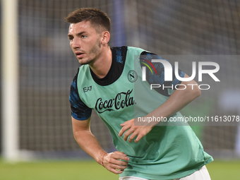 Billy Gilmour of SSC Napoli warms up before the Coppa Italia match between SSC Napoli and Palermo FC at Stadio Diego Armando Maradona Naples...