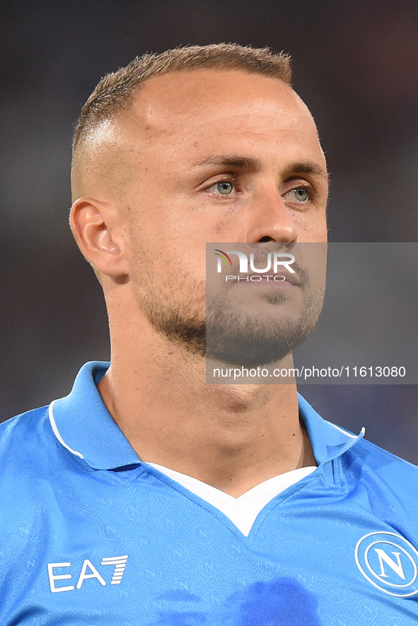 Stanislav Lobotka of SSC Napoli during the Coppa Italia match between SSC Napoli and Palermo FC at Stadio Diego Armando Maradona Naples Ital...