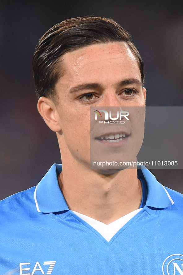 Giacomo Raspadori of SSC Napoli during the Coppa Italia match between SSC Napoli and Palermo FC at Stadio Diego Armando Maradona Naples Ital...