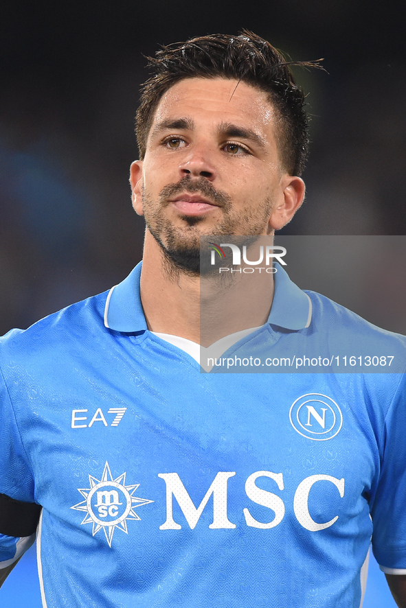 Giovanni Simeone of SSC Napoli during the Coppa Italia match between SSC Napoli and Palermo FC at Stadio Diego Armando Maradona Naples Italy...