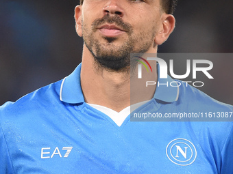 Giovanni Simeone of SSC Napoli during the Coppa Italia match between SSC Napoli and Palermo FC at Stadio Diego Armando Maradona Naples Italy...