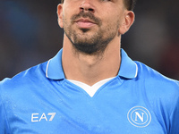 Giovanni Simeone of SSC Napoli during the Coppa Italia match between SSC Napoli and Palermo FC at Stadio Diego Armando Maradona Naples Italy...