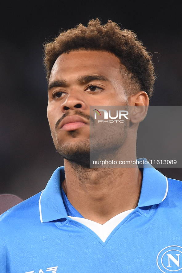 Cyril Ngonge of SSC Napoli during the Coppa Italia match between SSC Napoli and Palermo FC at Stadio Diego Armando Maradona Naples Italy on...