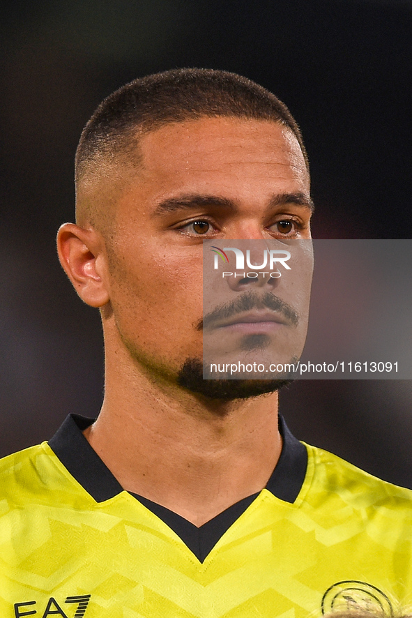 Elia Caprile of SSC Napoli during the Coppa Italia match between SSC Napoli and Palermo FC at Stadio Diego Armando Maradona Naples Italy on...