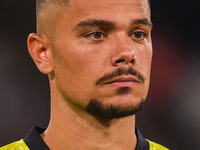 Elia Caprile of SSC Napoli during the Coppa Italia match between SSC Napoli and Palermo FC at Stadio Diego Armando Maradona Naples Italy on...