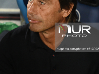 Antonio Conte Head Coach of SSC Napoli during the Coppa Italia match between SSC Napoli and Palermo FC at Stadio Diego Armando Maradona Napl...