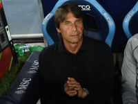 Antonio Conte Head Coach of SSC Napoli during the Coppa Italia match between SSC Napoli and Palermo FC at Stadio Diego Armando Maradona Napl...