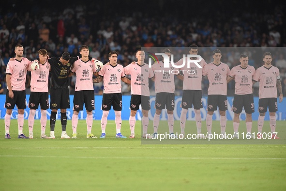 Players of Palermo FC during the Coppa Italia match between SSC Napoli and Palermo FC at Stadio Diego Armando Maradona Naples Italy on 26 Se...