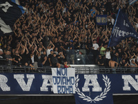 Supporters of SSC Napoli during the Coppa Italia match between SSC Napoli and Palermo FC at Stadio Diego Armando Maradona Naples Italy on 26...