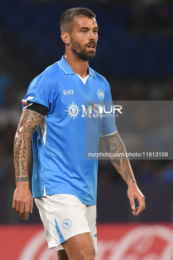 Leonardo Spinazzola of SSC Napoli during the Coppa Italia match between SSC Napoli and Palermo FC at Stadio Diego Armando Maradona Naples It...