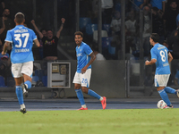 Cyril Ngonge of SSC Napoli celebrates after scoring during the Coppa Italia match between SSC Napoli and Palermo FC at Stadio Diego Armando...