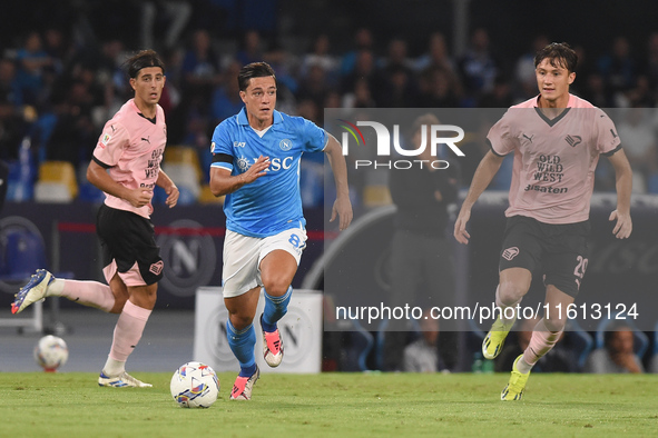 Giacomo Raspadori of SSC Napoli during the Coppa Italia match between SSC Napoli and Palermo FC at Stadio Diego Armando Maradona Naples Ital...