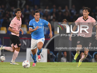 Giacomo Raspadori of SSC Napoli during the Coppa Italia match between SSC Napoli and Palermo FC at Stadio Diego Armando Maradona Naples Ital...