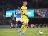 Elia Caprile of SSC Napoli during the Coppa Italia match between SSC Napoli and Palermo FC at Stadio Diego Armando Maradona Naples Italy on...