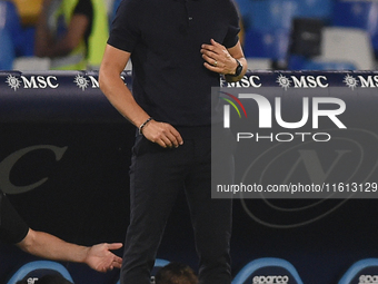 Alessio Dionisi Head Coach of Palermo FC during the Coppa Italia match between SSC Napoli and Palermo FC at Stadio Diego Armando Maradona Na...