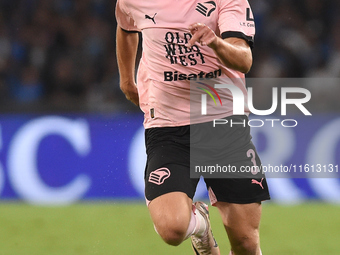 Kristoffer Lund of Palermo FC during the Coppa Italia match between SSC Napoli and Palermo FC at Stadio Diego Armando Maradona Naples Italy...