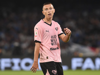 Kristoffer Lund of Palermo FC during the Coppa Italia match between SSC Napoli and Palermo FC at Stadio Diego Armando Maradona Naples Italy...