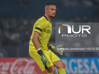 Elia Caprile of SSC Napoli during the Coppa Italia match between SSC Napoli and Palermo FC at Stadio Diego Armando Maradona Naples Italy on...