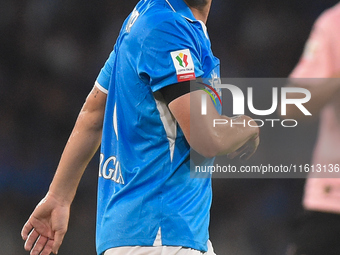 Billy Gilmour of SSC Napoli during the Coppa Italia match between SSC Napoli and Palermo FC at Stadio Diego Armando Maradona Naples Italy on...