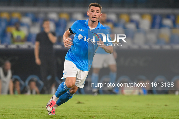 Billy Gilmour of SSC Napoli during the Coppa Italia match between SSC Napoli and Palermo FC at Stadio Diego Armando Maradona Naples Italy on...