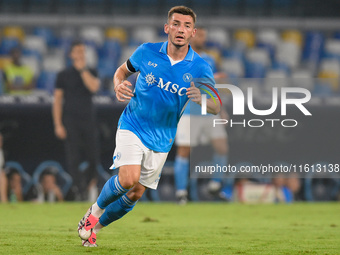 Billy Gilmour of SSC Napoli during the Coppa Italia match between SSC Napoli and Palermo FC at Stadio Diego Armando Maradona Naples Italy on...