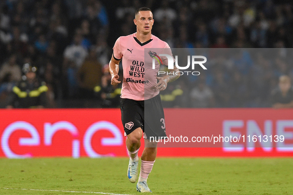 Dario Saric of Palermo FC during the Coppa Italia match between SSC Napoli and Palermo FC at Stadio Diego Armando Maradona Naples Italy on 2...