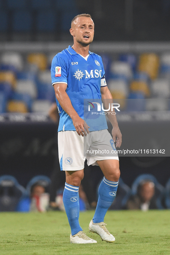 Stanislav Lobotka of SSC Napoli during the Coppa Italia match between SSC Napoli and Palermo FC at Stadio Diego Armando Maradona Naples Ital...