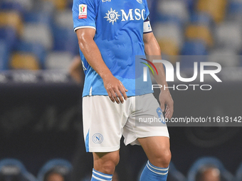 Stanislav Lobotka of SSC Napoli during the Coppa Italia match between SSC Napoli and Palermo FC at Stadio Diego Armando Maradona Naples Ital...